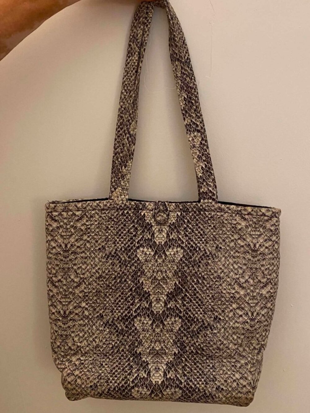 Small Tote Bag Animal Print Fabric Purse Tan Brown Shoulder Handbag